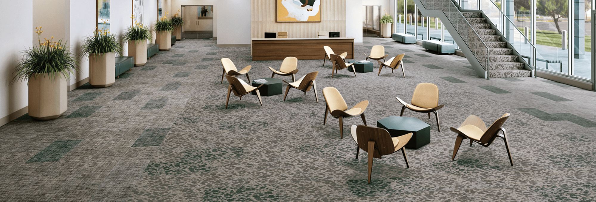 Commercial space with Philadelphia Commercial carpeting - Mac's Custom Flooring in Redlands